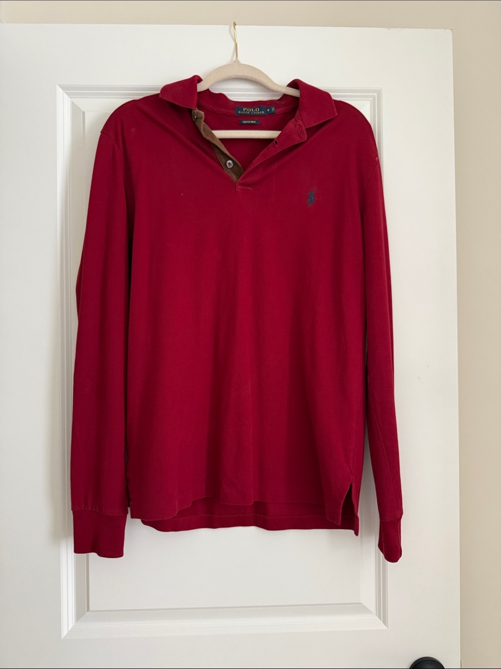 Ralph Lauren Red Polo Long Sleeve Shirt